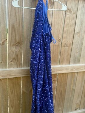 Royal Blue Sequin Maxi Dress - Women